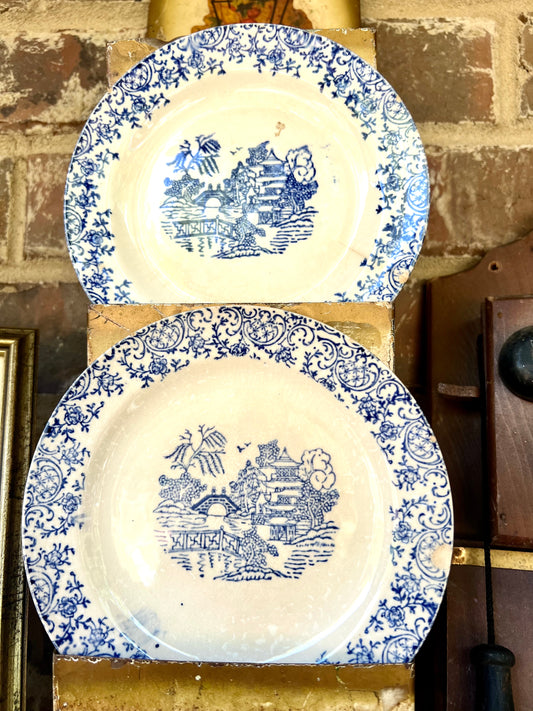 Oriental Blue Transferware Plates