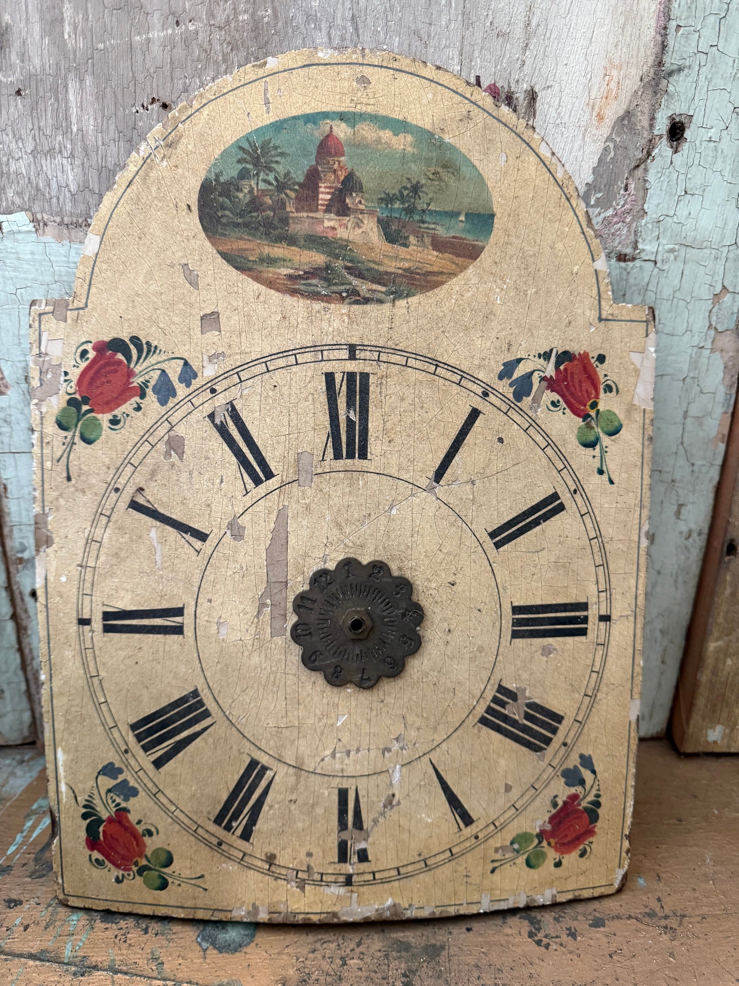 Antique Wooden Clock Face