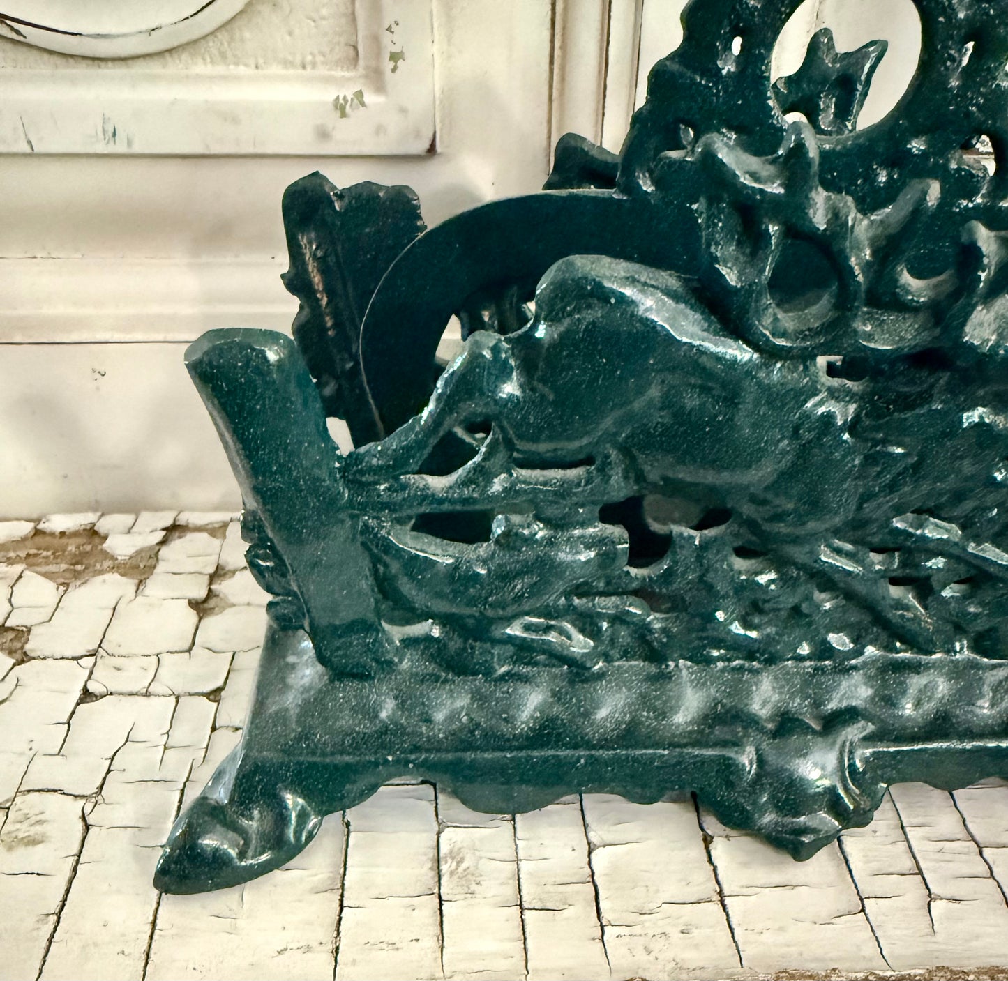 Green Metal Deer Napkin/Letter Holder