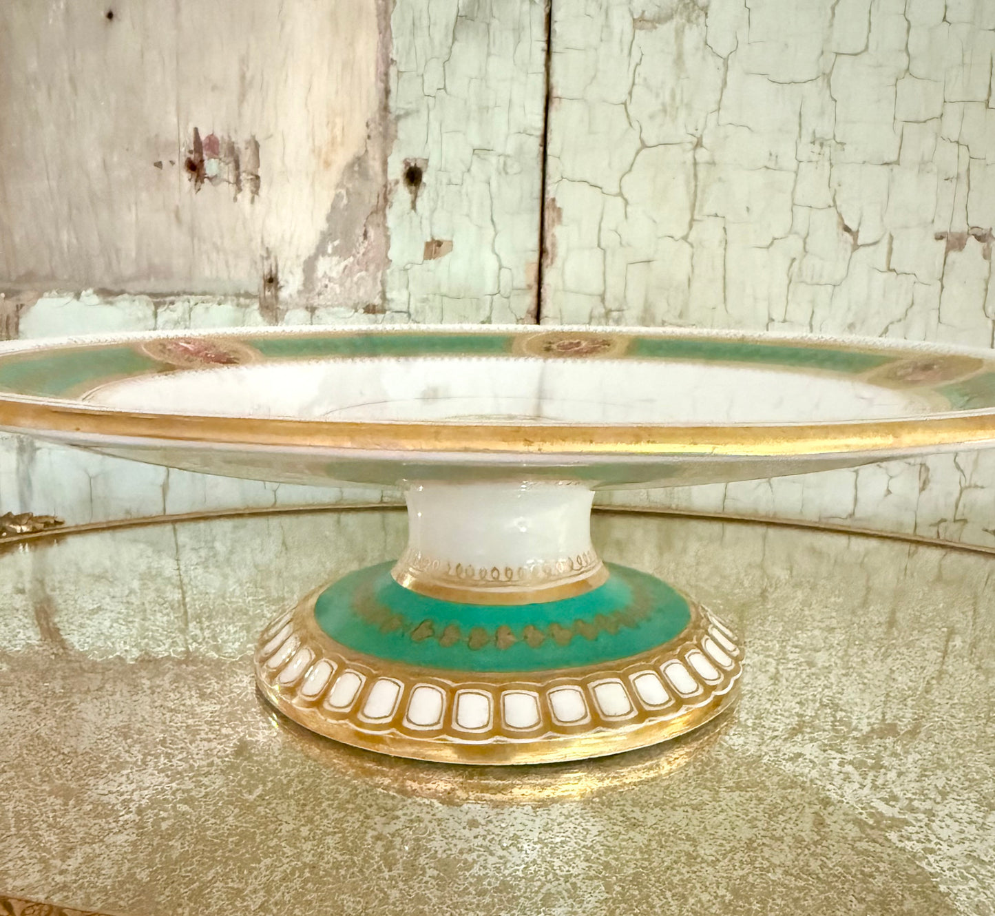 Antique Minton Pedestal Cake Stand – Hand-Painted English Porcelain