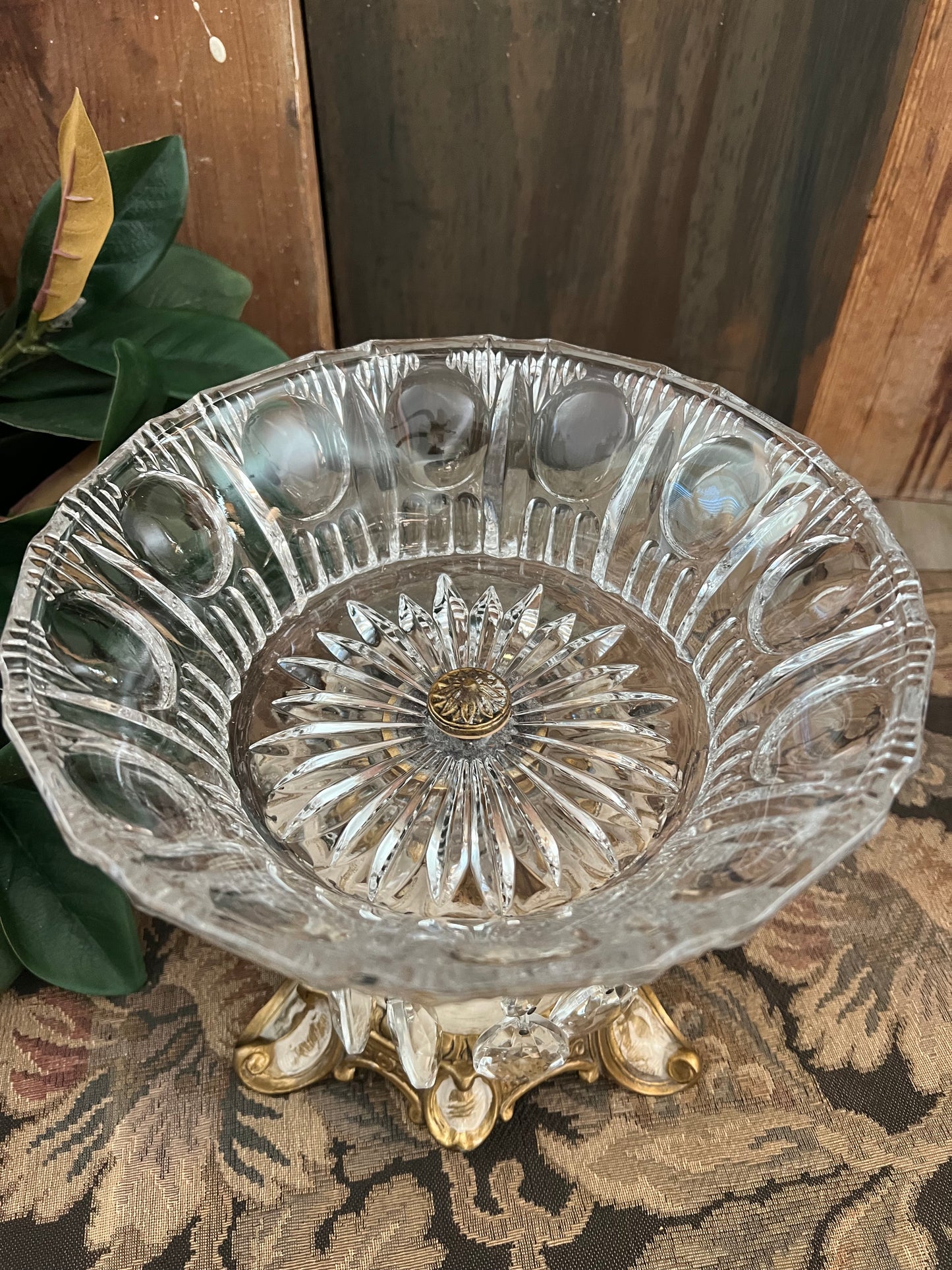 Italian Glass & Gold Compote