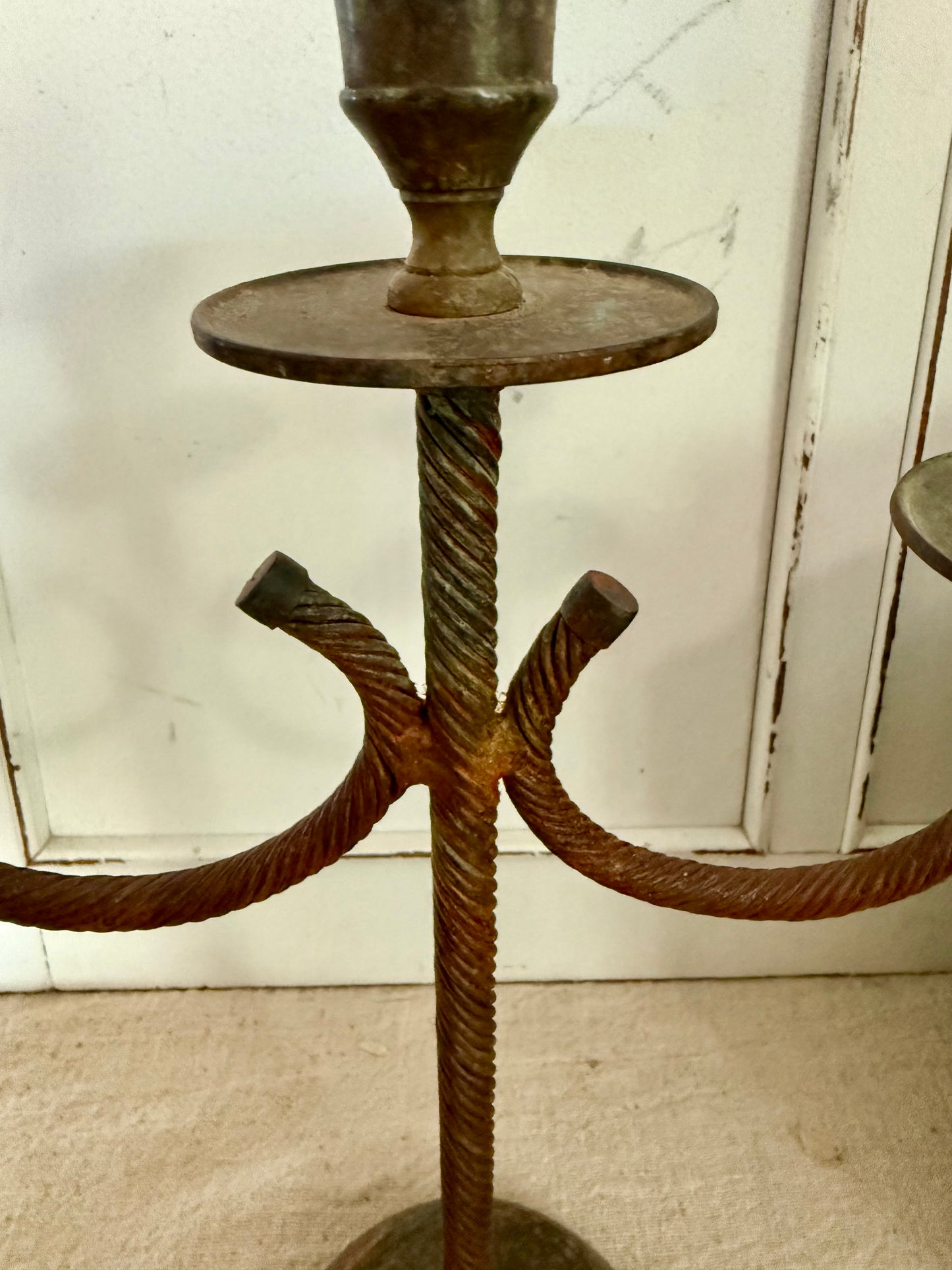Rusty Metal Candelabra