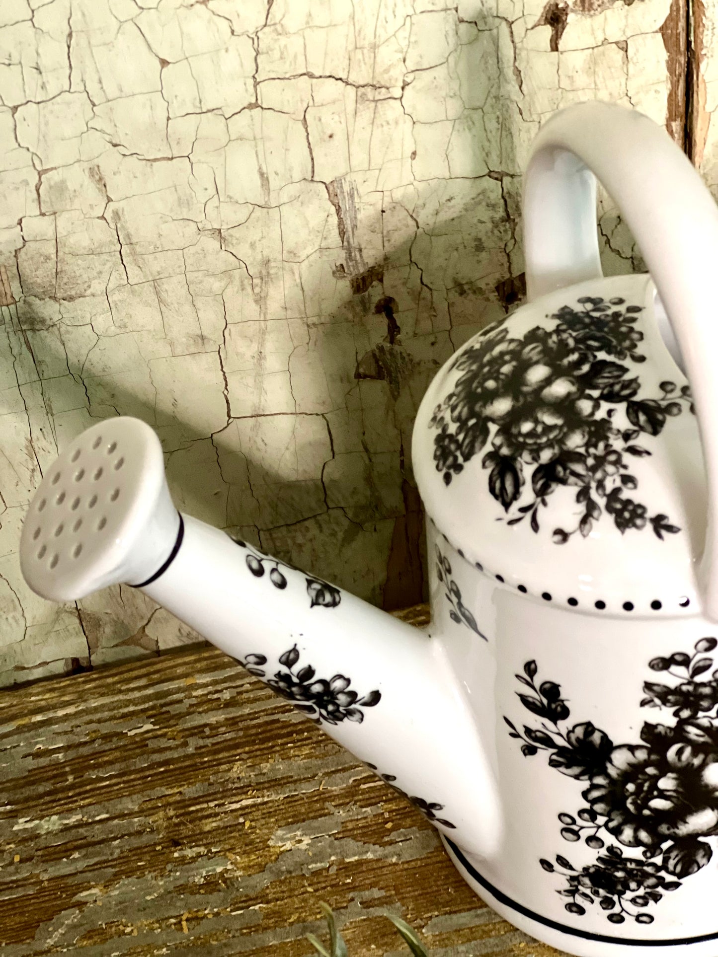 Black & White Floral Watering Can