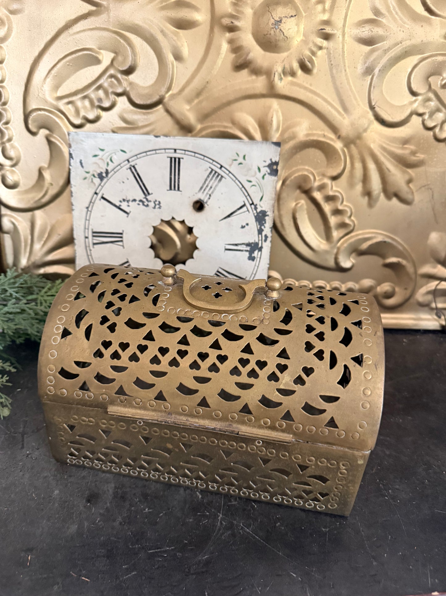 Large Brass Cricket Box