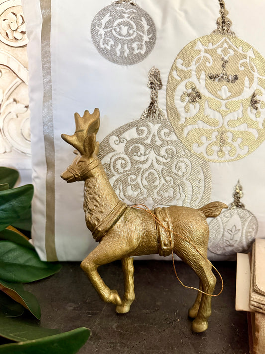 Gold Reindeer Ornament