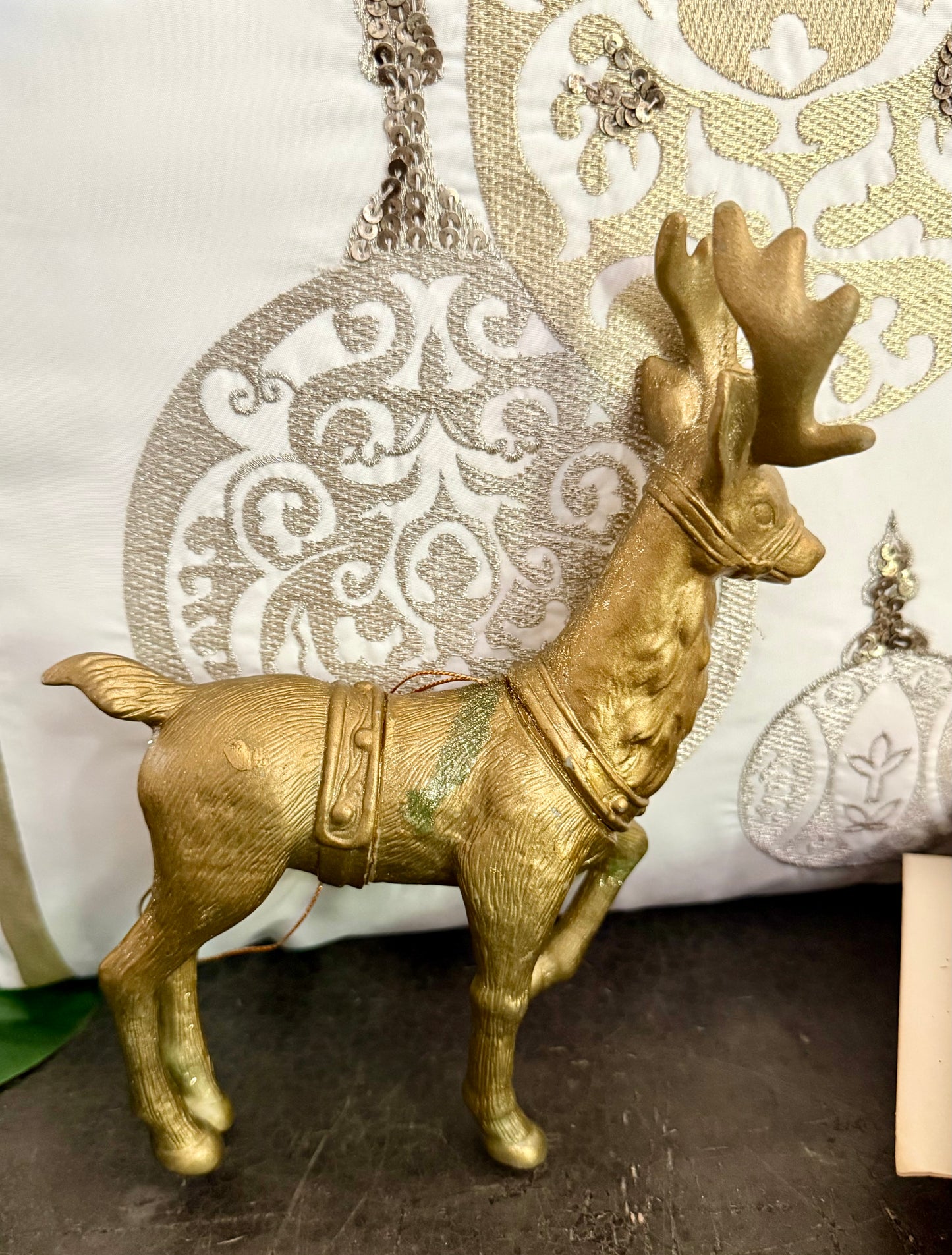 Gold Reindeer Ornament