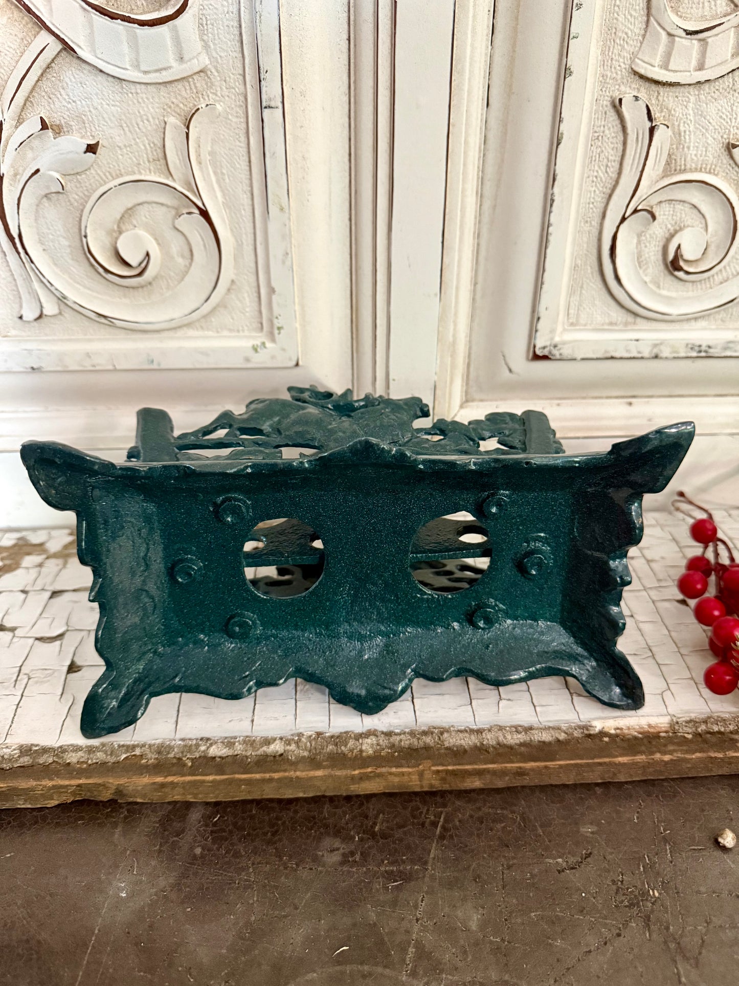 Green Metal Deer Napkin/Letter Holder