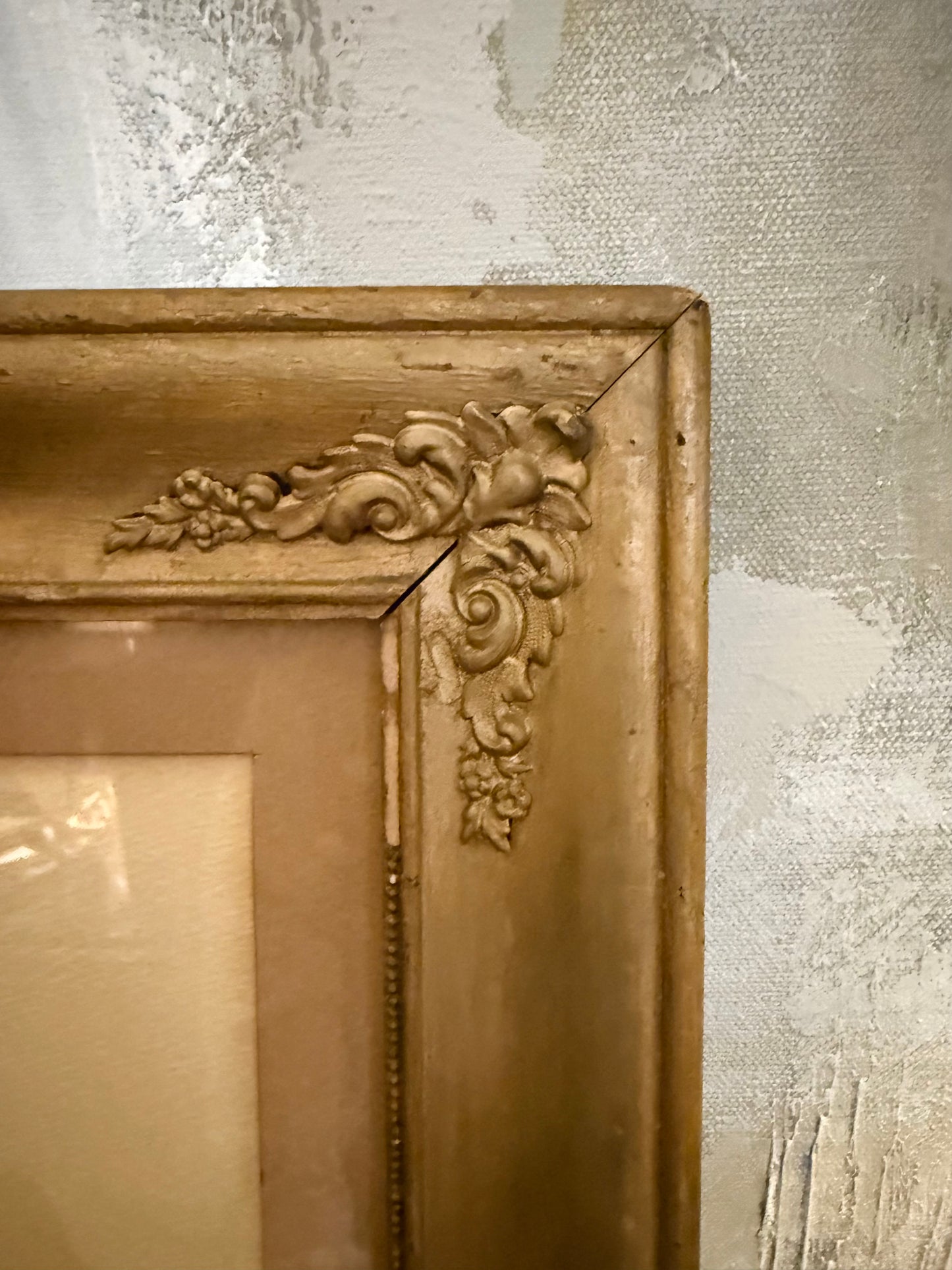 Yellow Rose Watercolor in Antique Wooden Frame