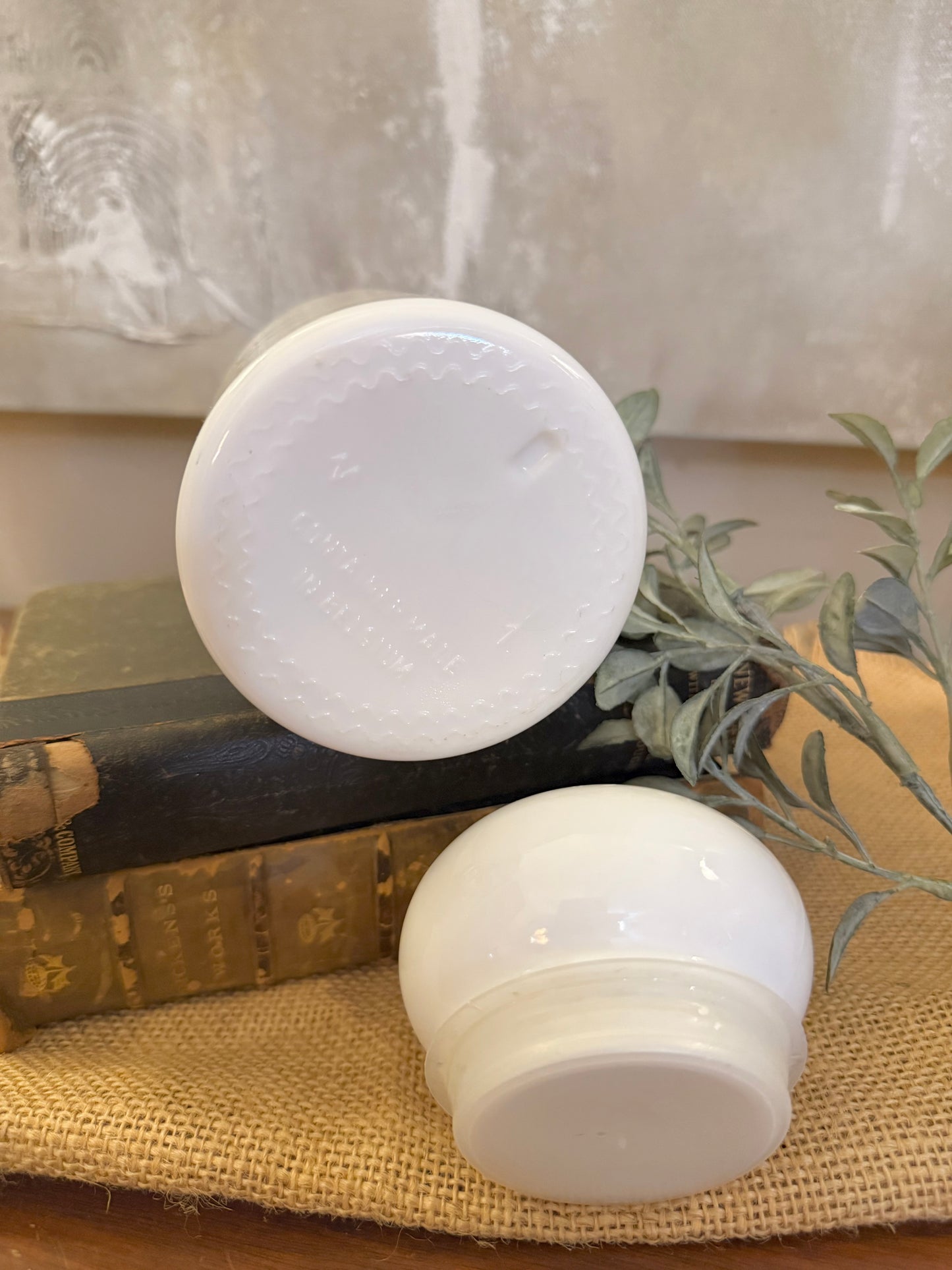 Milk Glass Apothecary Jar, Belgium