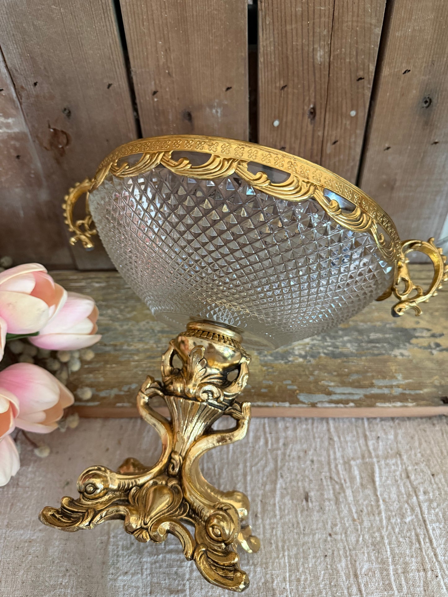 Gold & Cut Glass Compote