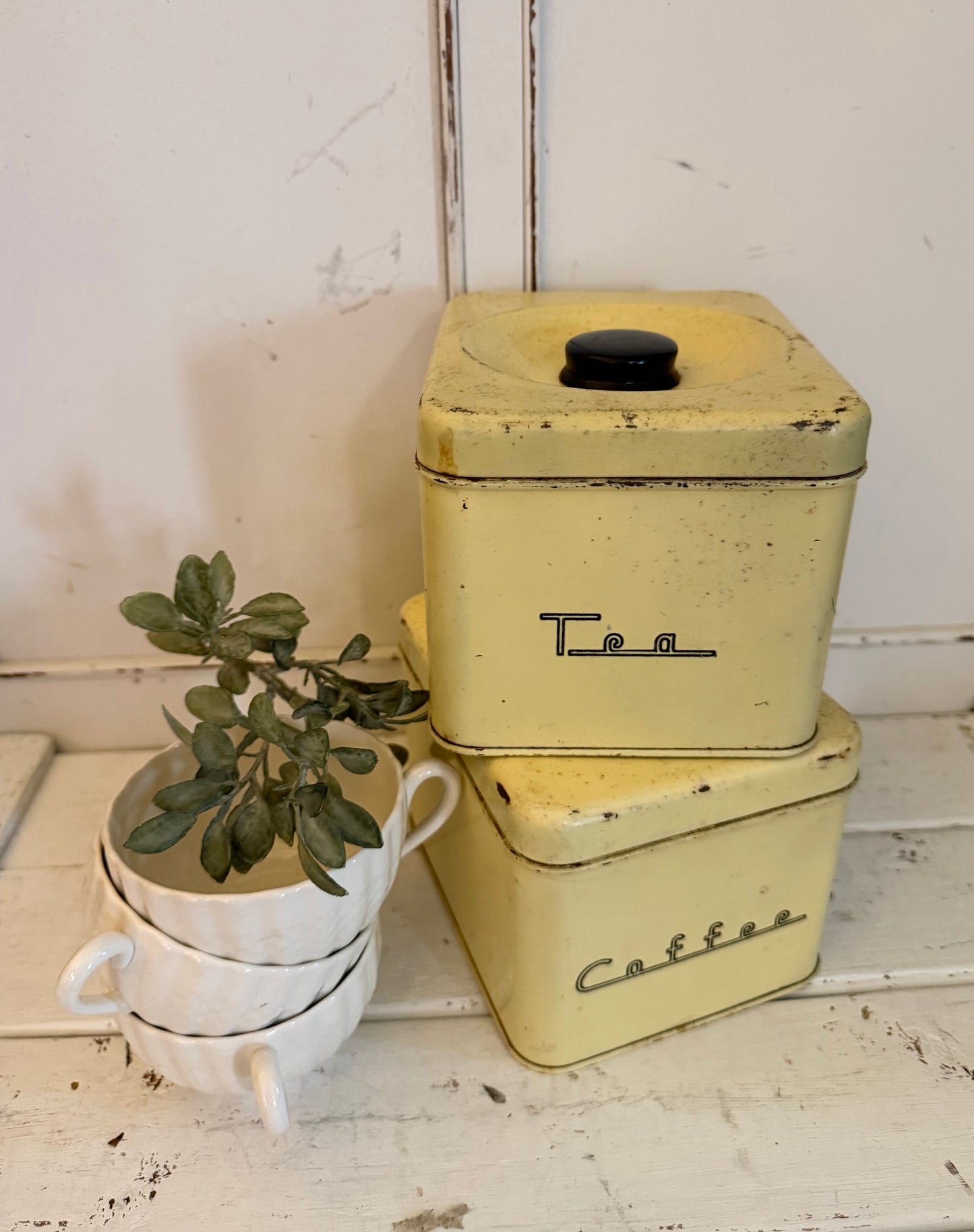 Vintage Art Deco Coffee & Tea Canisters