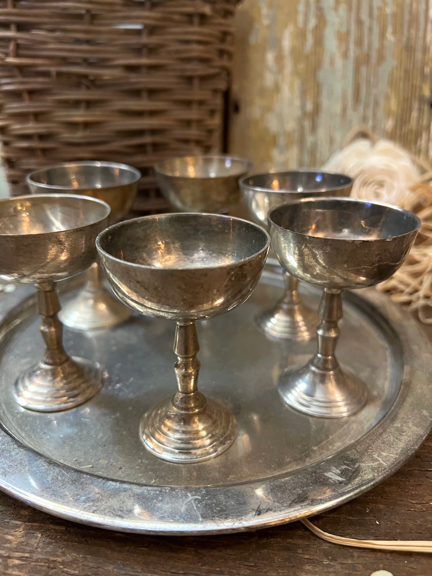 Silver Cordial Set with Tray