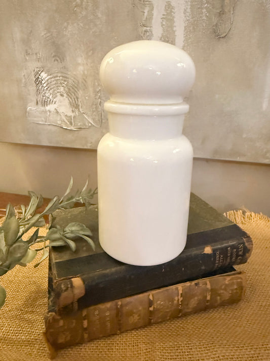 Milk Glass Apothecary Jar, Belgium