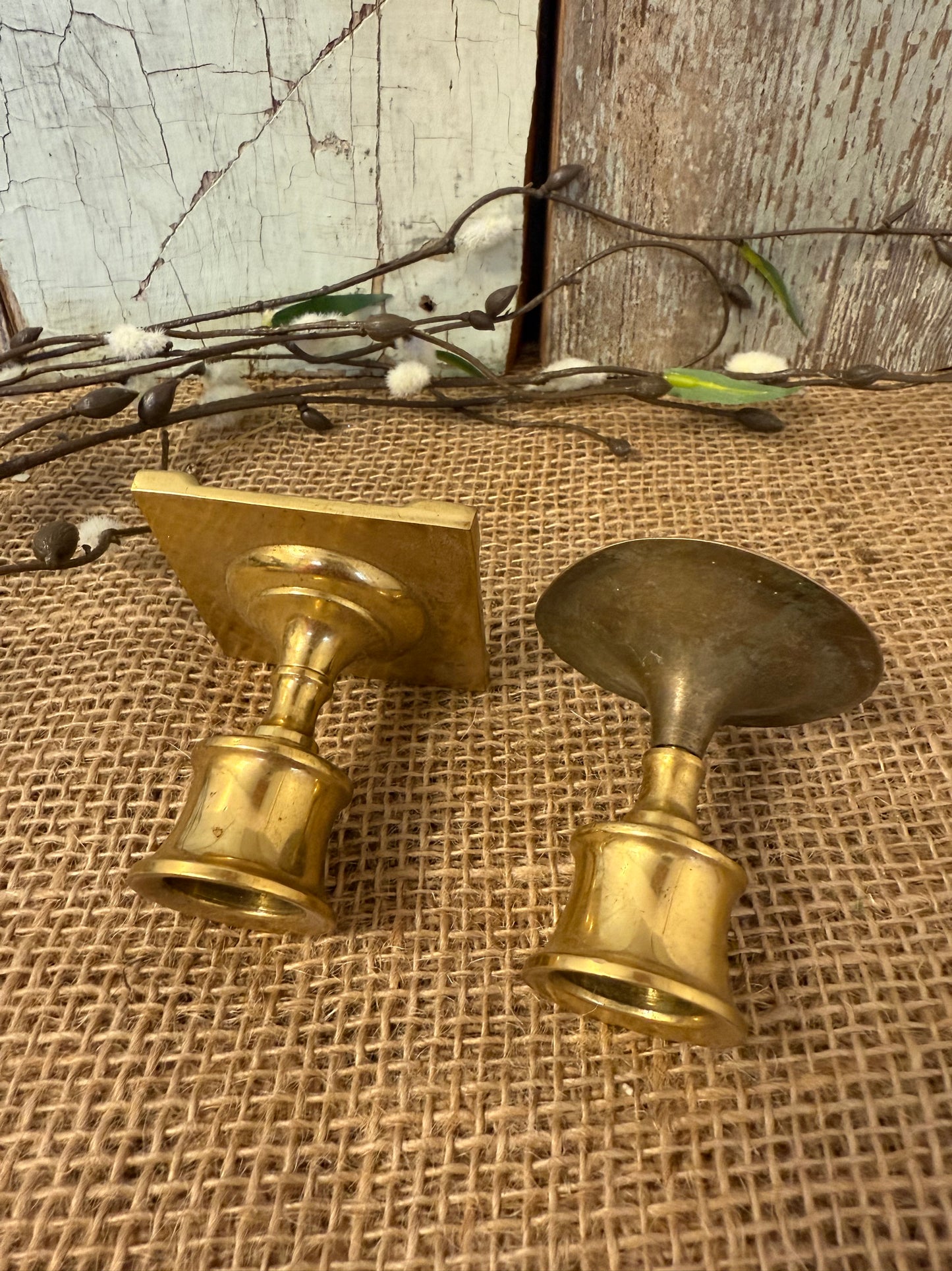 Pair of Small Brass Candlesticks