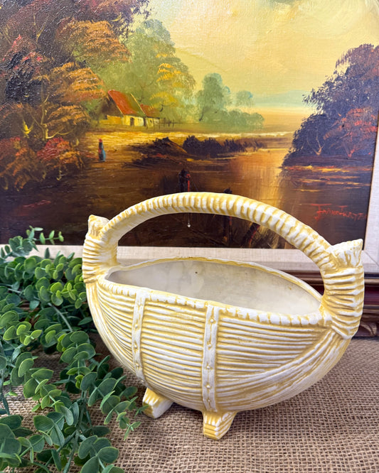 McCoy Yellow Basket Planter