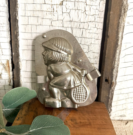 Antique Tennis Girl Chocolate Mold