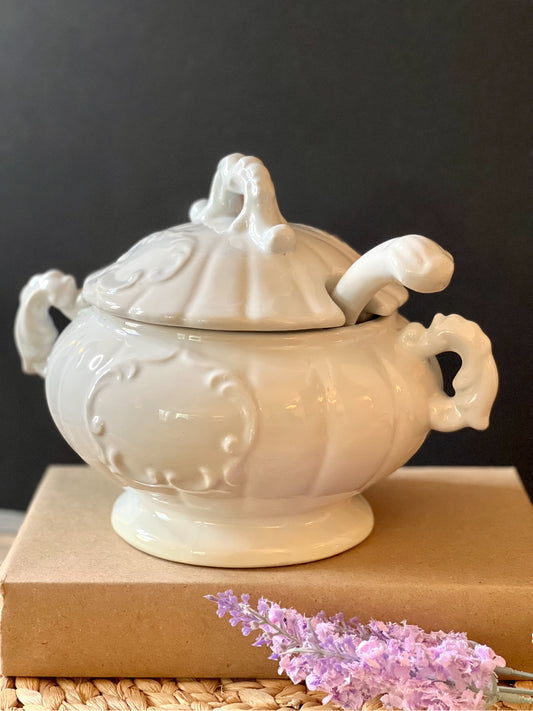 Vintage White Soup Tureen