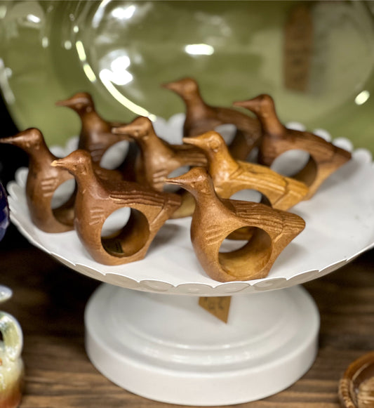 8 Wooden Duck Napkin Rings